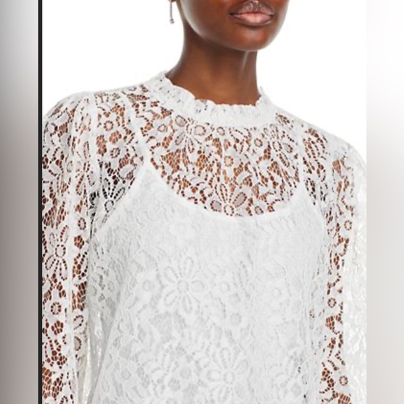 Koko + Mason Tops - Koko + Mason NWT White Lace Top with Removable Camisole. Size M. Glamorous 😍